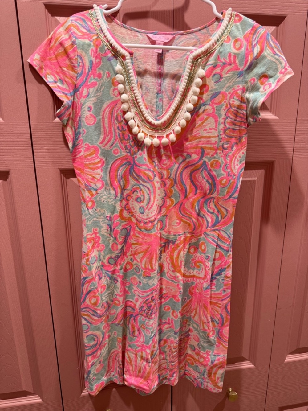 Lilly Pulitzer Pink, Aqua & Purple Paisley Knit Top